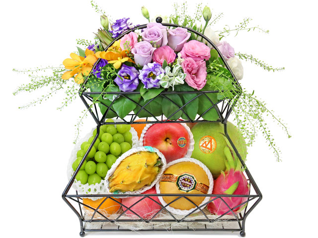 Fruit Basket Shelves With Flowers Z1